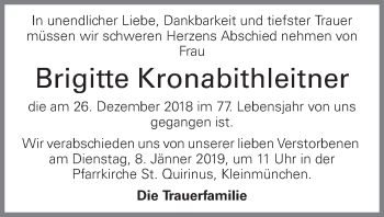 Traueranzeige von Brigitte Kronabithleitner von OÖNachrichten