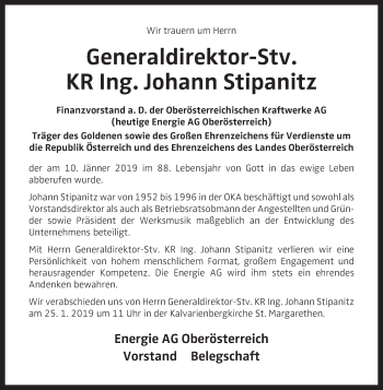 Traueranzeige von Johann Stipanitz von OÖNachrichten
