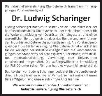 Traueranzeige von Ludwig Scharinger von OÖNachrichten