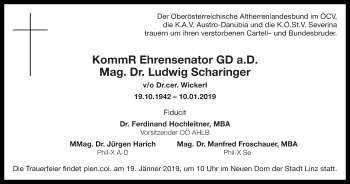 Traueranzeige von Ludwig Scharinger von OÖNachrichten