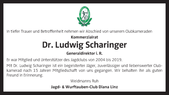 Traueranzeige von Ludwig Scharinger von OÖNachrichten