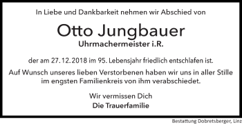 Traueranzeige von Otto Jungbauer von OÖNachrichten