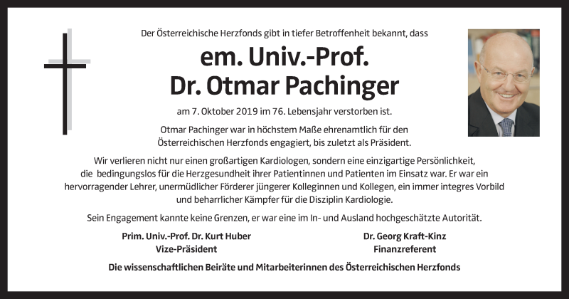  Traueranzeige für Otmar Pachinger vom 12.10.2019 aus OÖNachrichten