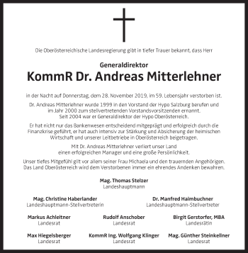 Traueranzeige von Andreas Mitterlehner von OÖNachrichten