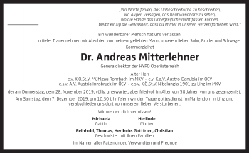 Traueranzeige von Andreas Mitterlehner von OÖNachrichten