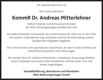 Traueranzeige von Andreas Mitterlehner von OÖNachrichten