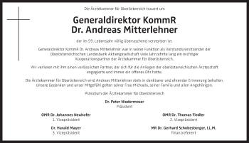 Traueranzeige von Andreas Mitterlehner von OÖNachrichten