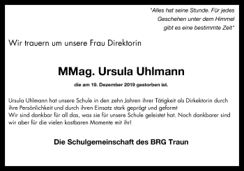 Traueranzeige von Ursula Uhlmann von OÖNachrichten