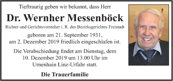 Traueranzeige von Wernher Messenböck von OÖNachrichten