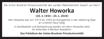 Traueranzeige von Walter Howorka von OÖNachrichten