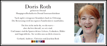 Traueranzeige von Doris Roth von OÖNachrichten