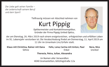 Traueranzeige von Kurt Pippig von OÖNachrichten