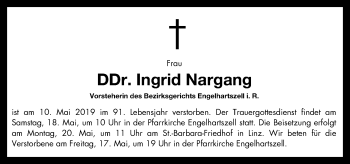 Traueranzeige von Ingrid Nargang von OÖNachrichten
