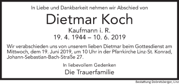 Traueranzeige von Dietmar Koch von OÖNachrichten