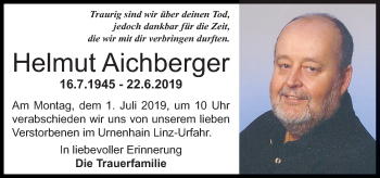Traueranzeige von Helmut Aichberger von OÖNachrichten