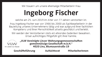 Traueranzeige von Ingeborg Fischer von OÖNachrichten