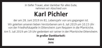 Traueranzeige von Karl Pichler von OÖNachrichten