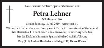 Traueranzeige von Petra Lehner von OÖNachrichten
