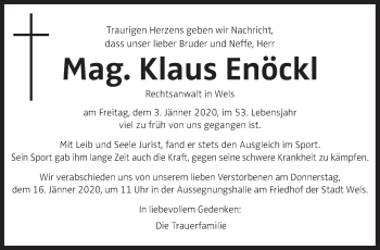Traueranzeige von Klaus Enöckl von OÖNachrichten