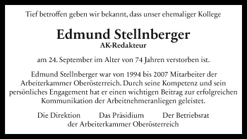 Traueranzeige von Edmund Stellnberger von OÖNachrichten
