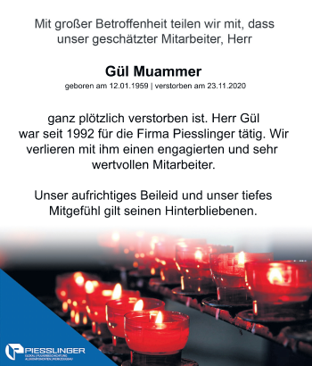 Traueranzeige von Gül Muammer von OÖNachrichten