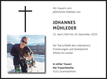Traueranzeige von Johannes Mühleder von OÖNachrichten