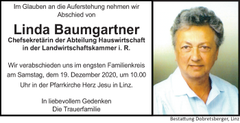 Traueranzeige von Linda Baumgartner von OÖNachrichten