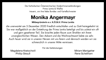 Traueranzeige von Monika Angermayr von OÖNachrichten