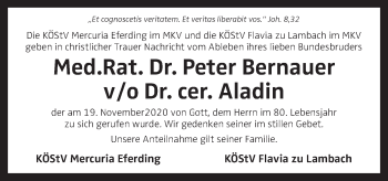 Traueranzeige von Peter Bernauer von OÖNachrichten