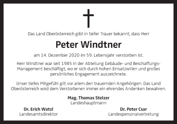 Traueranzeige von Peter Windtner von OÖNachrichten