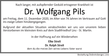 Traueranzeige von Wolfgang Pils von OÖNachrichten