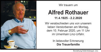 Traueranzeige von Alfred Rothauer von OÖNachrichten