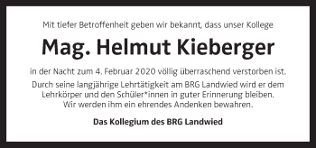 Traueranzeige von Helmut Kieberger von OÖNachrichten