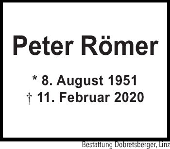 Traueranzeige von Peter Römer von OÖNachrichten
