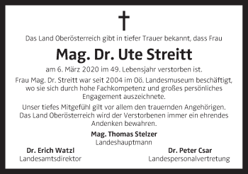 Traueranzeige von Ute Streitt von OÖNachrichten