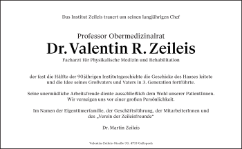 Traueranzeige von Valentin Zeileis von OÖNachrichten