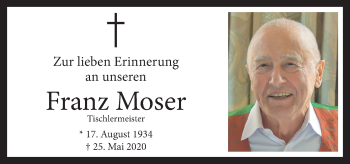 Traueranzeige von Franz Moser von OÖNachrichten