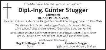 Traueranzeige von Günter Stugger von OÖNachrichten