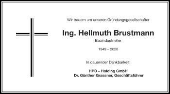 Traueranzeige von Hellmuth Brustmann von OÖNachrichten