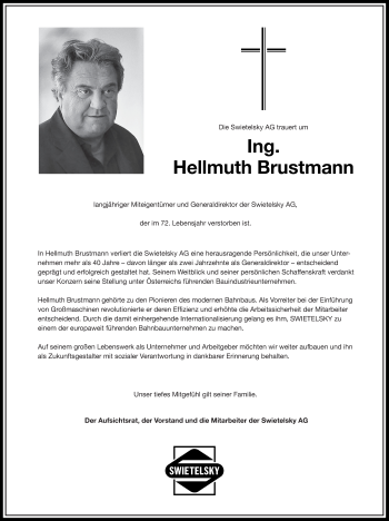 Traueranzeige von Hellmuth Brustmann von OÖNachrichten