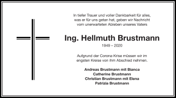Traueranzeige von Helmuth Brustmann von OÖNachrichten