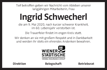 Traueranzeige von Ingrid Schwecherl von OÖNachrichten