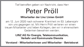 Traueranzeige von Peter Pröll von OÖNachrichten