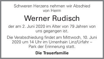 Traueranzeige von Werner Rudisch von OÖNachrichten