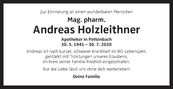 Traueranzeige von Andreas Holzleithner von OÖNachrichten