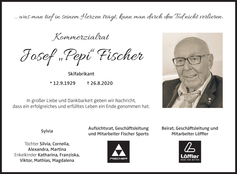  Traueranzeige für Josef Fischer vom 29.08.2020 aus OÖNachrichten