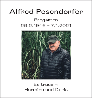Traueranzeige von Alfred Pesendorfer von OÖNachrichten