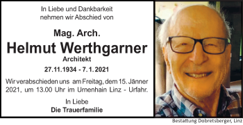 Traueranzeige von Helmut Werthgarner von OÖNachrichten