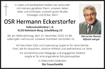 Traueranzeige von Hermann Eckerstorfer von OÖNachrichten