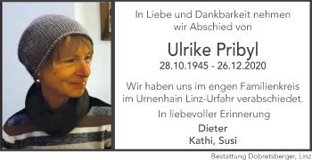 Traueranzeige von Ulrike Pribyl von OÖNachrichten